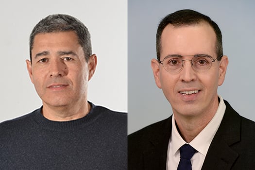 מימין: הסטטיסטיקן הלאומי ומנכ״ל הלמס פרופ׳ ירון פלוס, קרדיט לע״מ; מוטי גוטמן, צילום: עידן גרוס